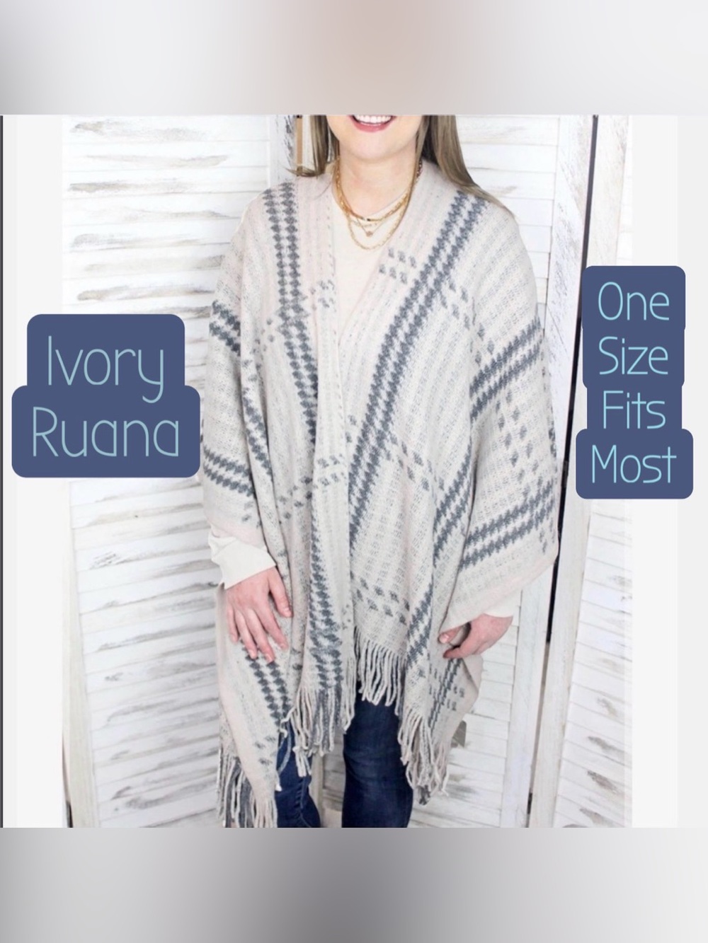 Fall / Winter Norway Nights Ivory Ruana NWT